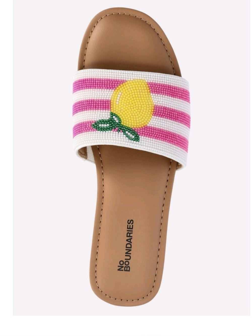 No Boundaries Women's Beaded Slide Sandals